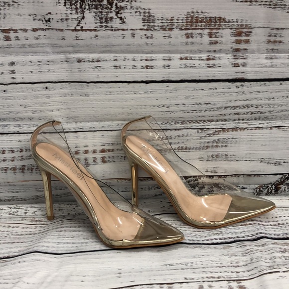 Miss Heel Clear and Gold Heels - Picture 5 of 12